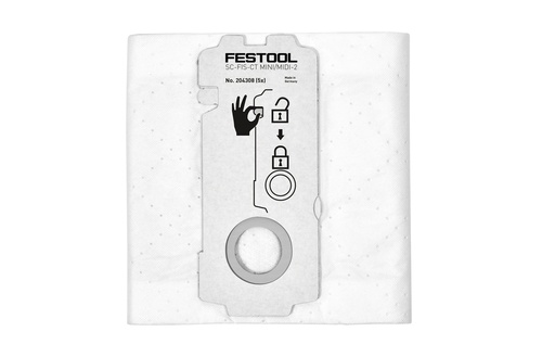 [FES-204308] Replacement Selfclean Filter Bags for CT 15/MIDI-2 - 5 Pack Festool
